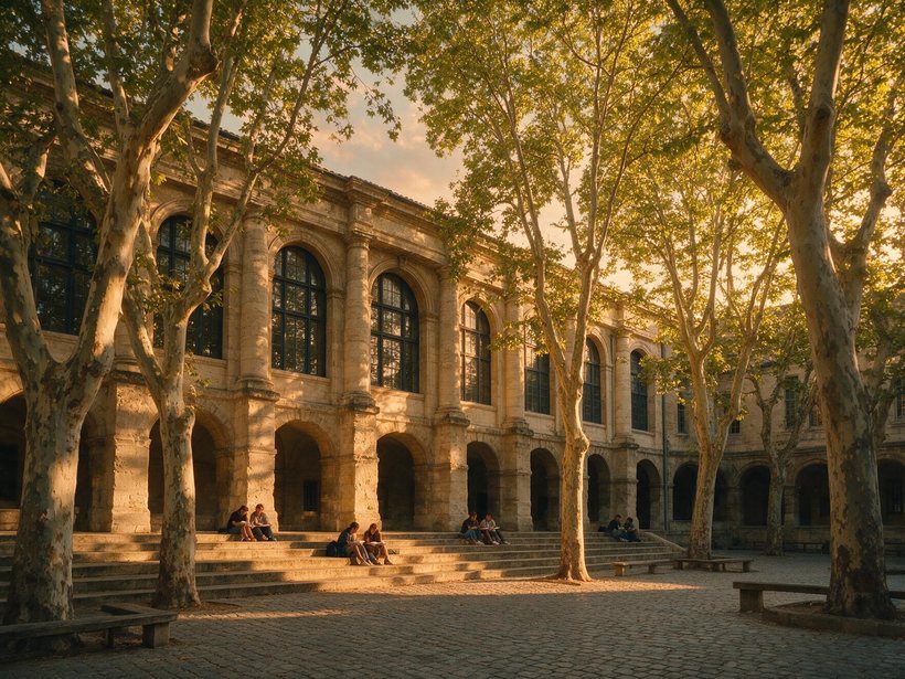 Historic French public university courtyard