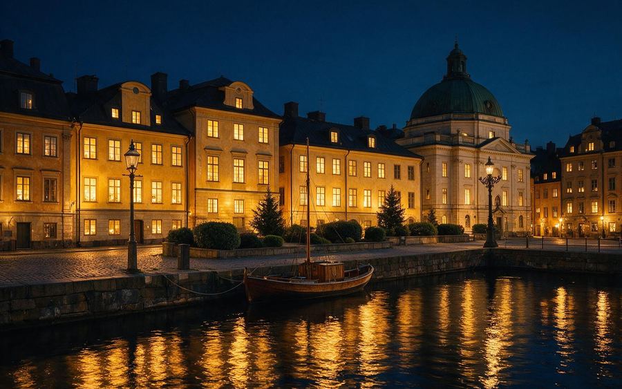 Sweden at night